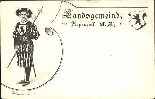 Appenzell IR Spiessmann Landsgemeinde Wappen Kat. Appenzell