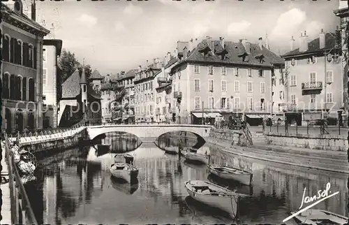 Annecy Haute Savoie Le canal et entree des vieux quartiers Kat. Annecy