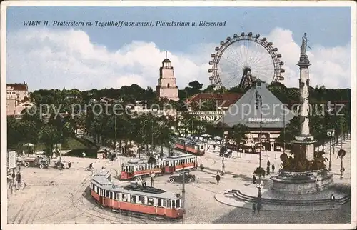 Wien Praterstern Tegetthoffmonument Planertarium Riesenrad Kat. Wien