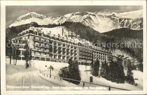 Semmering Niederoesterreich Hotel Panhans Kat. Semmering