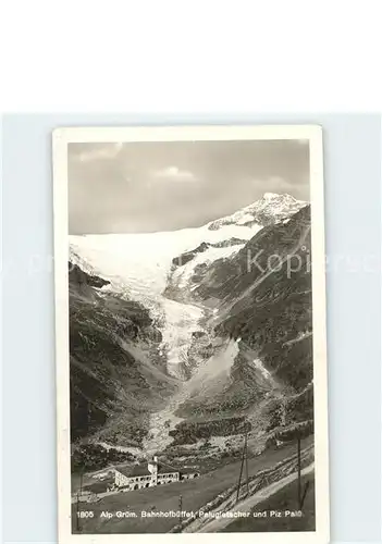 Alp Gruem Bahnhofbueffet Paluegletscher und Piz Palue Kat. Alp Gruem