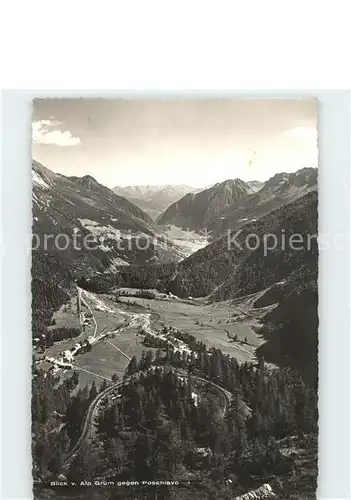 Poschiavo Blick von Alp Gruem Kat. Poschiavo