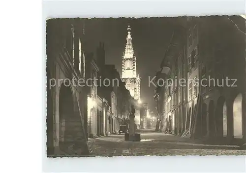 Bern BE Junkerngasse mit Muenster bei Nacht Kat. Bern