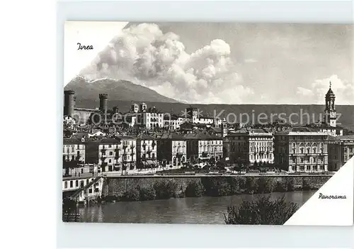 Ivrea Stadtblick mit Schloss und Kirche Kat. Ivrea