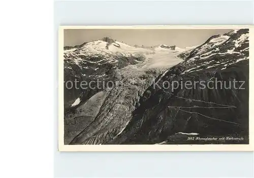 Rhonegletscher Glacier du Rhone mit Furkastrasse Kat. Rhone