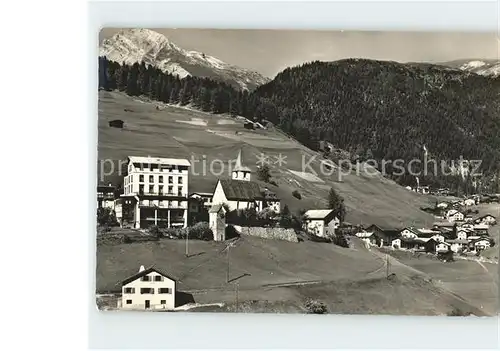 Wiesen Albula mit Valbellahorn Kat. Wiesen