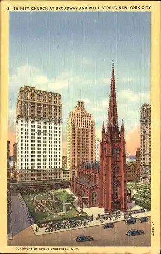 New York City Trinity Church Broadway and Wallstreet Autos / New York /