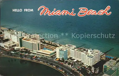 Miami Beach Fliegeraufnahme Hotels along Beach Kat. Miami Beach