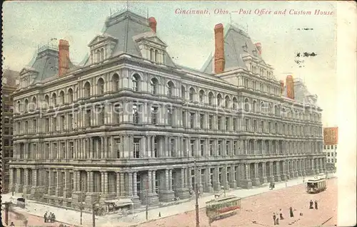 Cincinnati Ohio Post Office and Custom House Strassenbahnen Kat. Cincinnati