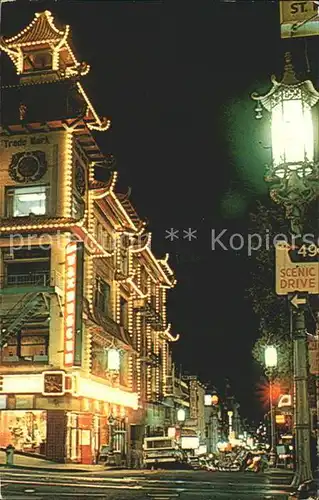 San Francisco California Chinatown at Night Kat. San Francisco