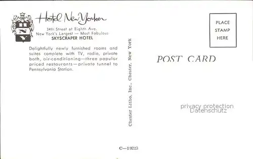 New York City Hotel New Yorker Skyscraper Hotel Autos / New York /