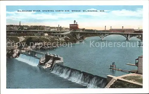 Milwaukee Wisconsin River NOrth Ave Bridge Kat. Milwaukee