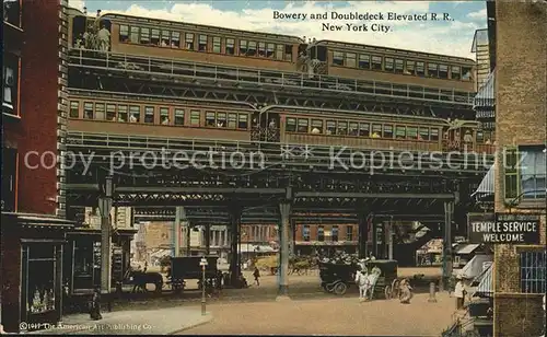 New York City Bowery and Doubledeck Elevated R.R. Pferdekutschen / New York /