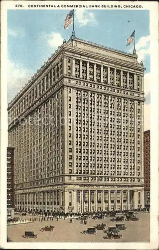 Chicago Illinois Contineantal Commercial Bank Building Autos Kat. Chicago