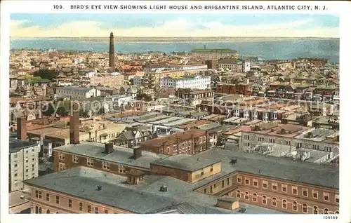 Atlantic City New Jersey Fliegeraufnahme Light House and Brigantine Island Kat. Atlantic City