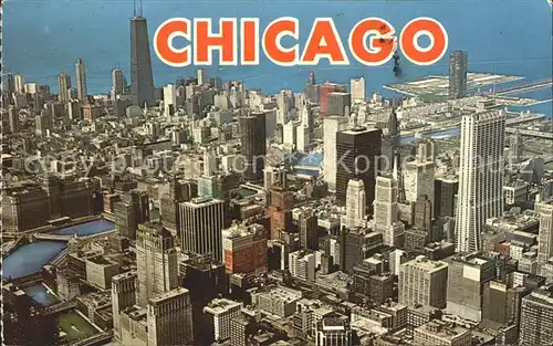 Chicago Illinois Skyline Fliegeraufnahme Kat. Chicago