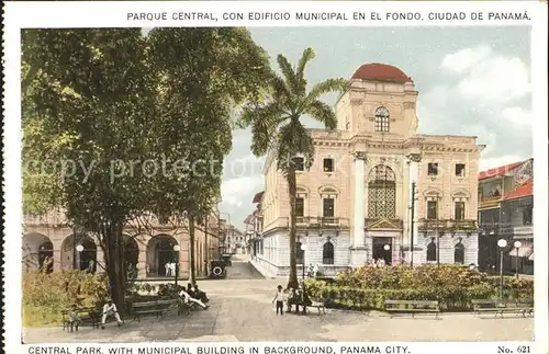 Panama City Panama Central Park with Municipal Building Kat. Panama City