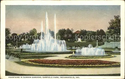 Indianapolis Fountains in Sunken Gardens Garfield Park Kat. Indianapolis