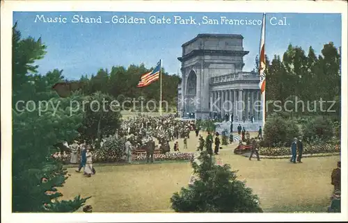 San Francisco California Music Stand Golden Gate Park Kat. San Francisco