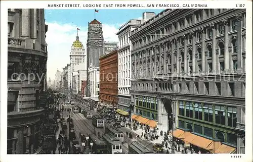 San Francisco California Market Street looking east powell Kat. San Francisco