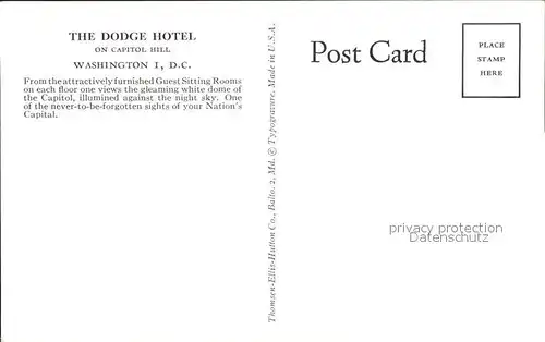 Washington DC The Dodge Hotel Kat. Washington