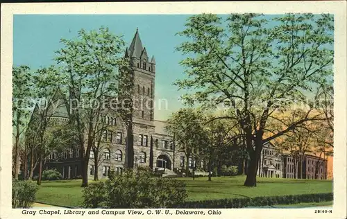 Delaware Ohio Gray Chapel Library Campus View Kat. Delaware
