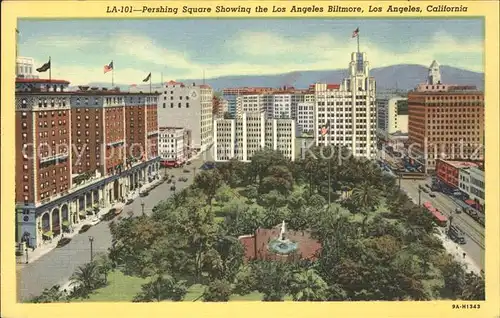 Los Angeles California Pershing Square showing the Los Angeles Biltmore Kat. Los Angeles