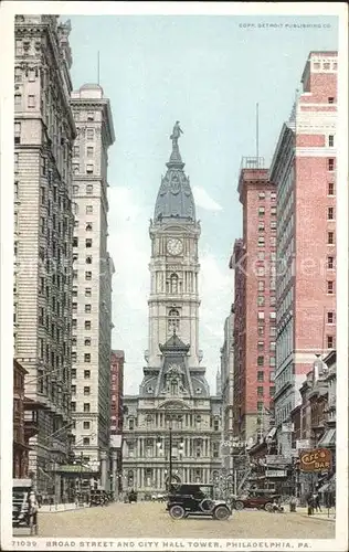 Philadelphia Pennsylvania Broad street and city hall tower Kat. Philadelphia