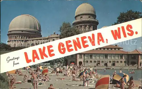 Lake Geneva Wisconsin Yerkes Observatory Municipal Bathing Beach Kat. Lake Geneva