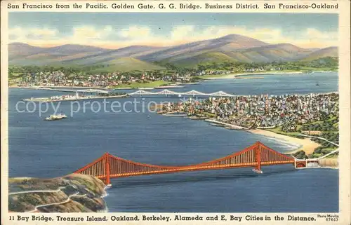 San Francisco California Golden Gate G. G. Bridge Business District  Kat. San Francisco