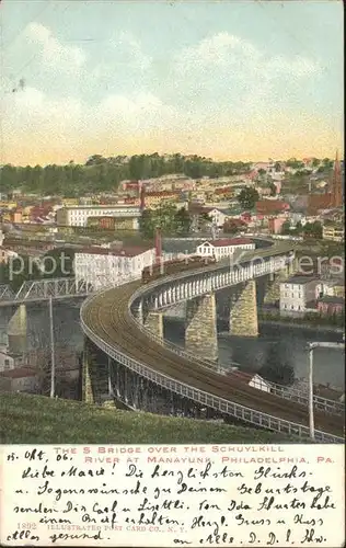 Philadelphia Pennsylvania The S. Bridge Schuylkill River Manayunk Kat. Philadelphia