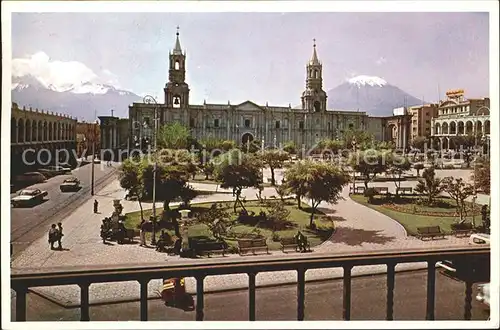 Arequipa Plaza de Armas con el volcan Misti Kat. Arequipa