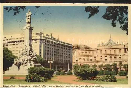 Buenos Aires Monumento Cristobal Colon Casa Gobierno Ministerio Hacienda Nacion Kat. Buenos Aires