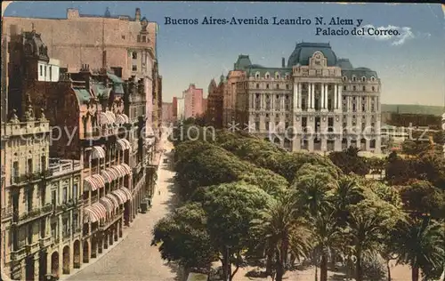 Buenos Aires Avenida Leandro N. Aleml y Palacio del Correo Kat. Buenos Aires