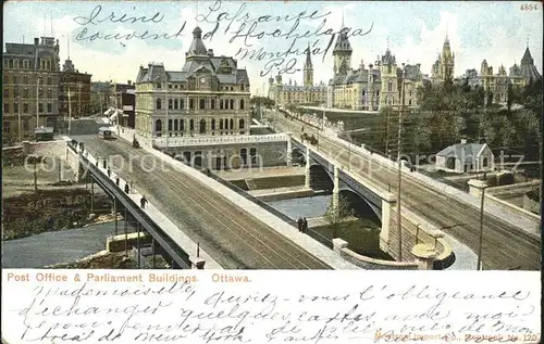 Ottawa Ontario Post Office and Parliament Buildings Kat. Ottawa