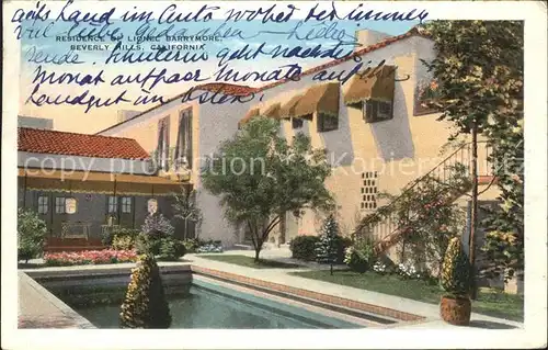 Beverly Hills California Residence of Lionel Barrymore Swimming Pool Kat. Beverly Hills