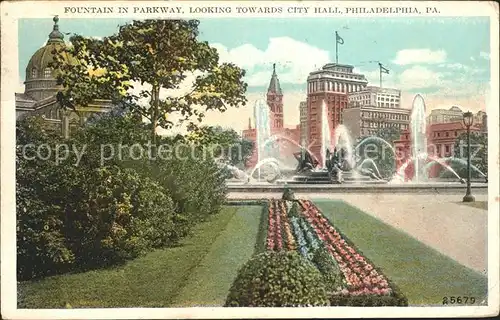 Philadelphia Pennsylvania Fountain in Parkway City Hall Kat. Philadelphia