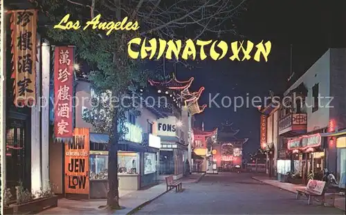 Los Angeles California Street Scene Chinatown at night Kat. Los Angeles