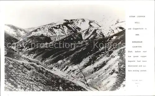 Bingham Canyon Copper Hill and Copperfield in 1904 Kat. Bingham Canyon