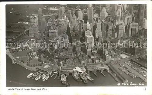 New York City Aerial view of Lower New York City Manhattan Harbour / New York /