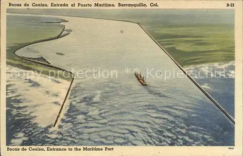 Barranquilla Bocas de Ceniza Entrada al Puerto Maritimo vista aerea Kat. Barranquilla