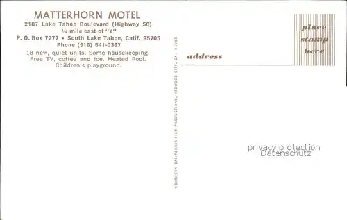 South Lake Tahoe Matterhorn Motel / South Lake Tahoe /