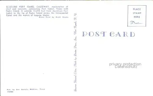 Port Isabel Causeway Padre Island Laguna Madre aerial view Kat. Port Isabel