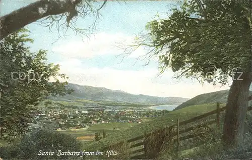 Santa Barbara California Panorama view from the Hills Kat. Santa Barbara