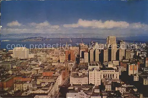 San Francisco California View from Top of the Mark Restaurant Knob Hill Oakland Bay Bridge Yerba Buena Island Kat. San Francisco