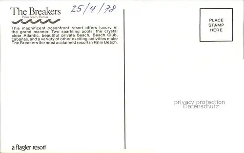 Palm Beach The Breakers Resort aerial view Kat. Palm Beach