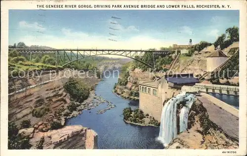 Rochester New York Genesee River Gorge Bridge Fall Kat. Rochester