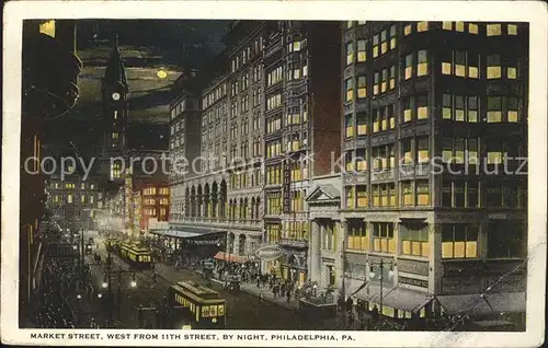 Philadelphia Pennsylvania Market Street by night Kat. Philadelphia