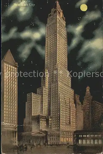 New York City Manhatton Company Building at Night / New York /