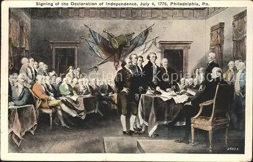 Philadelphia Pennsylvania Signing of Declaration of Indenpendence July 4 1776 Kat. Philadelphia